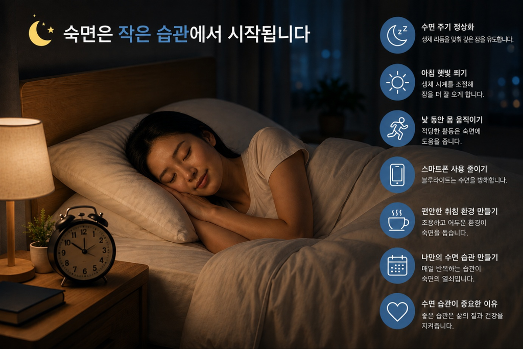 숙면 습관 생활 속 실천 7가지 방법