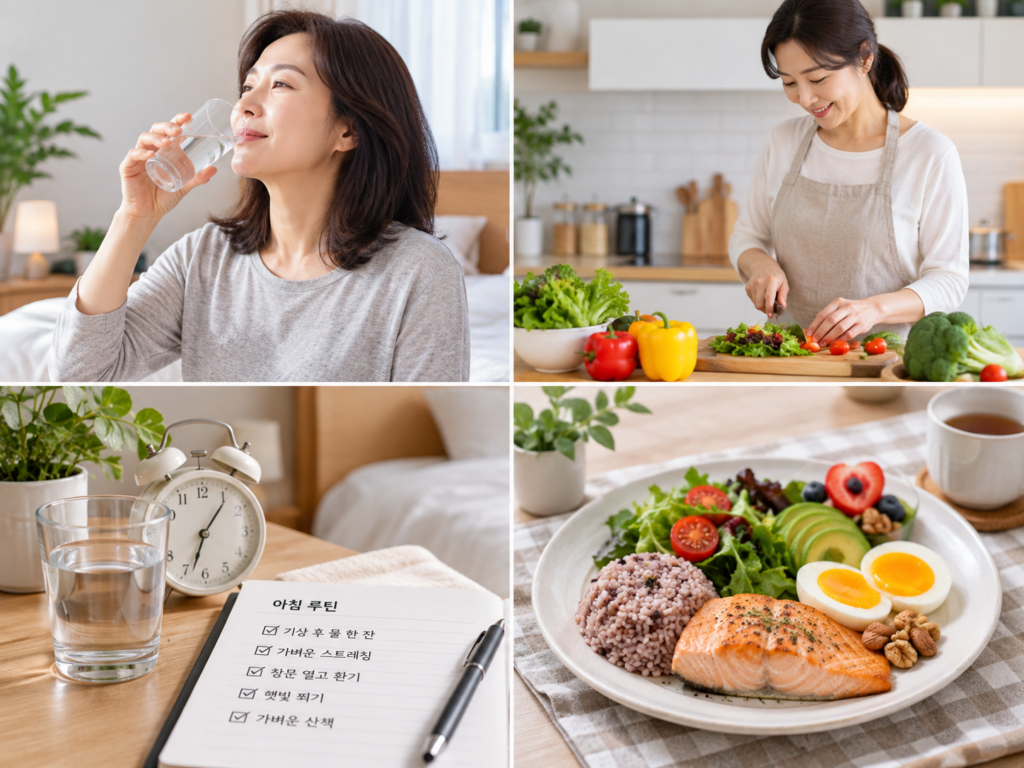 간헐적 단식과 함께하는 아침 루틴 및 식단·운동 가이드